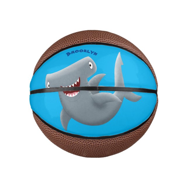 Funny niedlich Hammerhead Hai Cartoon Mini Basketball (Vorderseite)
