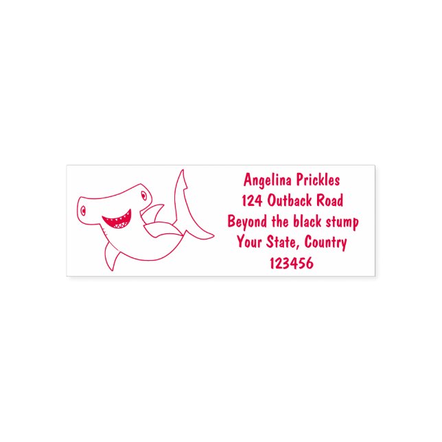 Funny niedlich Hammerhead Hai Cartoon Permastempel (Design)
