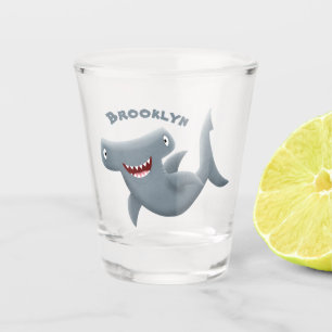 Funny niedlich Hammerhead Hai Cartoon Schnapsglas