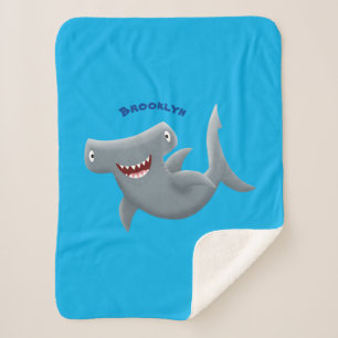 Funny niedlich Hammerhead Hai Cartoon Sherpadecke