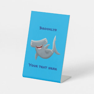 Funny niedlich Hammerhead Hai Cartoon Sockelschild