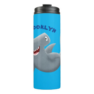 Funny niedlich Hammerhead Hai Cartoon Thermosbecher