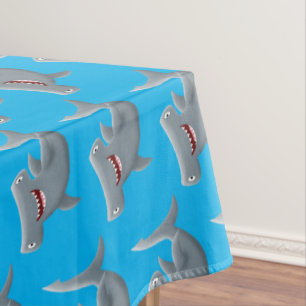 Funny niedlich Hammerhead Hai Cartoon Tischdecke