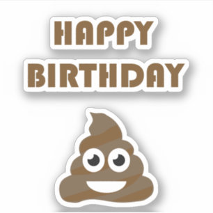 Funny Niedlich Happy Birthday Party Kack Emoji Aufkleber