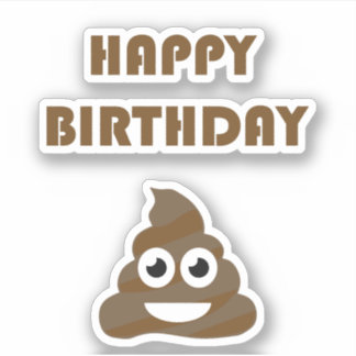 Funny Niedlich Happy Birthday Party Kack Emoji Aufkleber