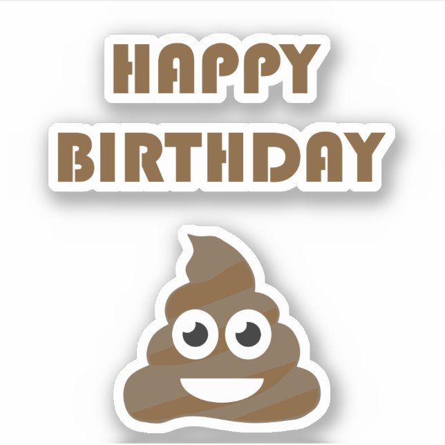 Funny Niedlich Happy Birthday Party Kack Emoji Aufkleber (Vorderseite)
