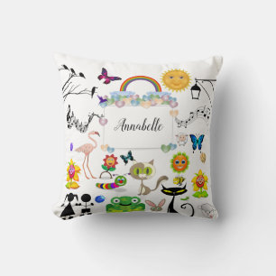 Funny Niedlich Happy Cartoon Characters Personaliz Kissen