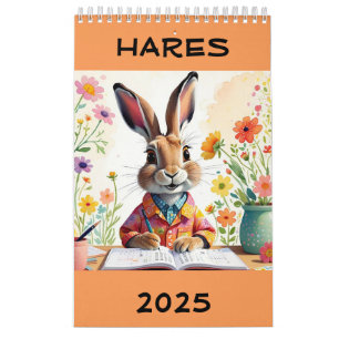 Funny, Niedlich Hares 2025 Kalender