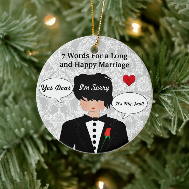Funny & Niedlich Hochzeitsempfehlung Weihnachtssch Keramik Ornament (Baum)