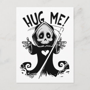 Funny Niedlich Hug Me Grim Sensenmann Postkarte