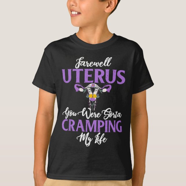 Funny Niedlich Hysterectomy Farewell Uterus T-Shirt (Vorderseite)