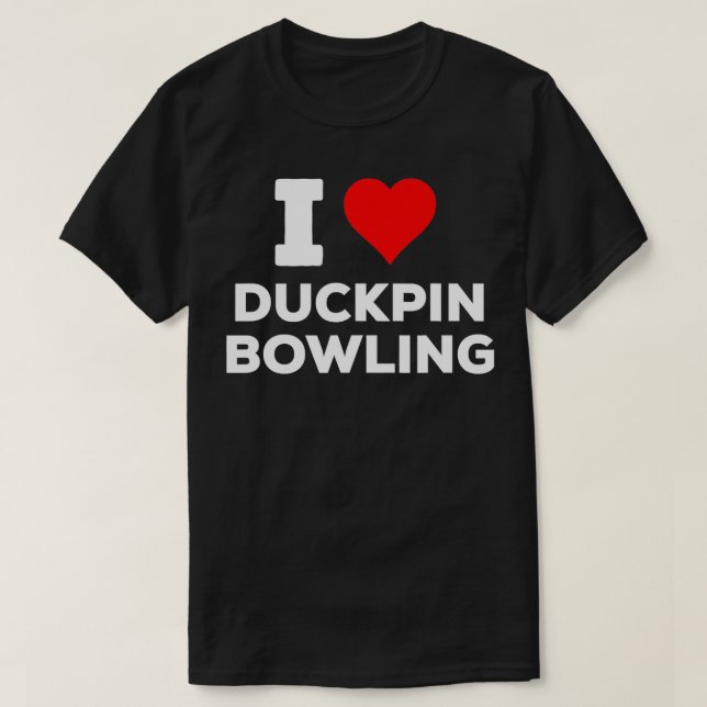 Funny Niedlich I Liebe Heart Duckpin Bowling T T-Shirt (Design vorne)