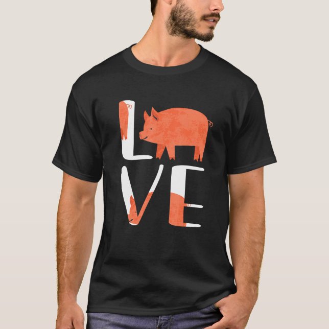 Funny Niedlich I Liebe Schweinezucht Schweinegripp T-Shirt (Vorderseite)