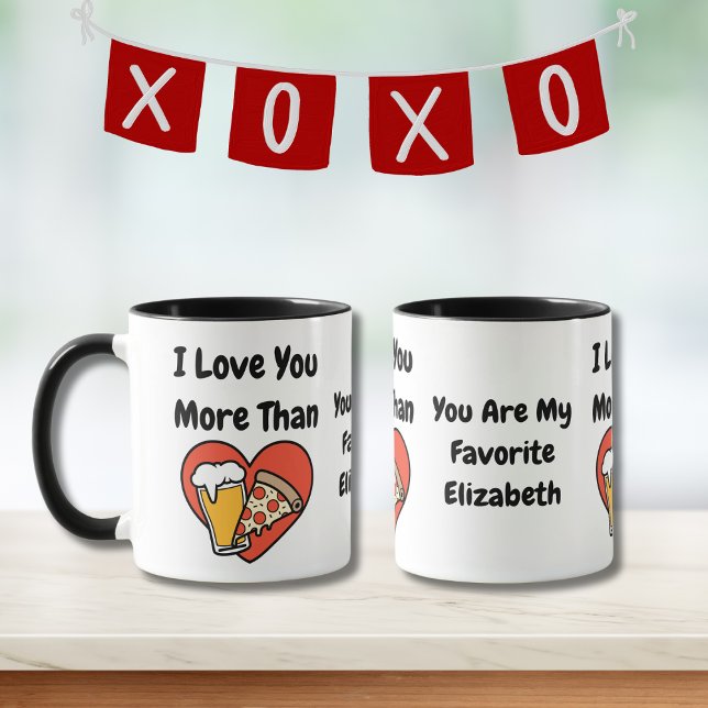 Funny Niedlich ich Liebe Sie mehr als Pizza und Bi Tasse (Von Creator hochgeladen)