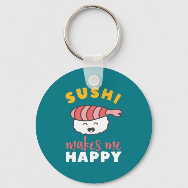 Funny Niedlich Kawaii Sushi Japi Food Lover Schlüsselanhänger (Vorderseite)