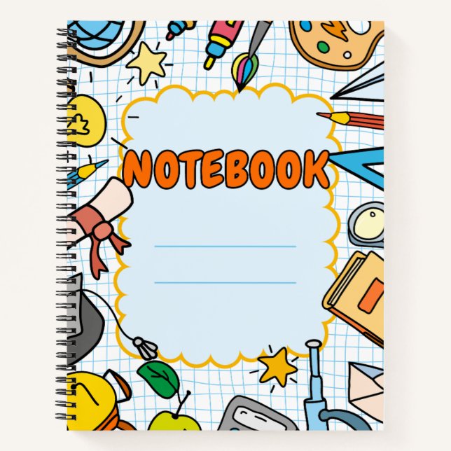 Funny Niedlich Kids School Spirituosen Notebook Notizbuch (Vorderseite)