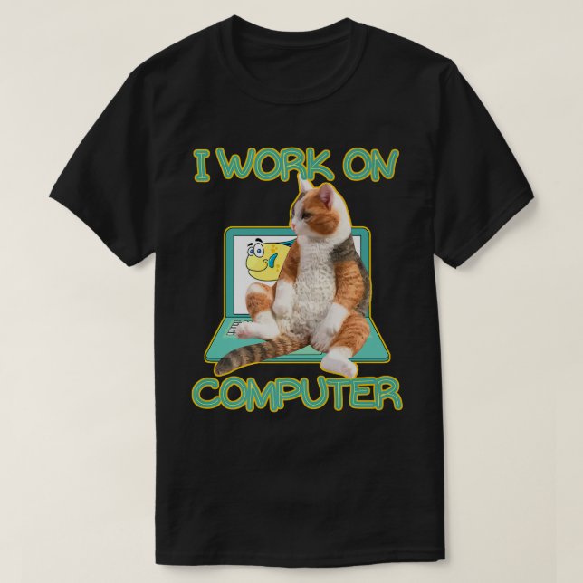 Funny Niedlich Kitty and Computer Science Kitten P T-Shirt (Design vorne)