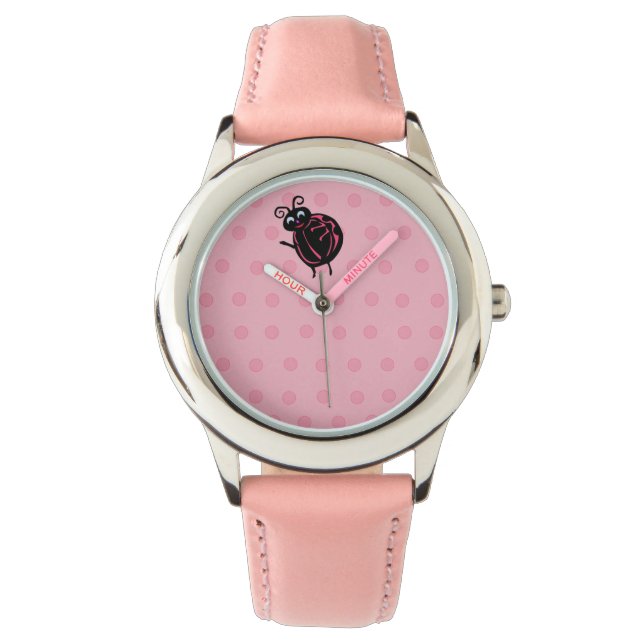 Funny Niedlich Ladybug Kids Girls Armbanduhr (Vorderseite)