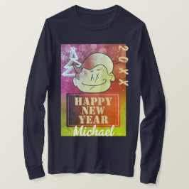 Funny Niedlich Little Cartoon Junge Happy New Year T-Shirt