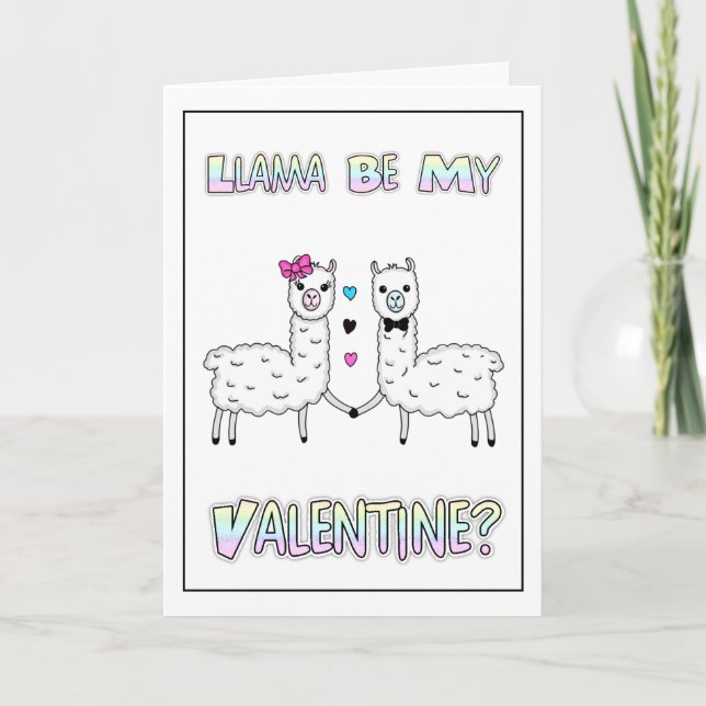 Funny Niedlich Llama Pun Valentine's Day Karte (Vorderseite)