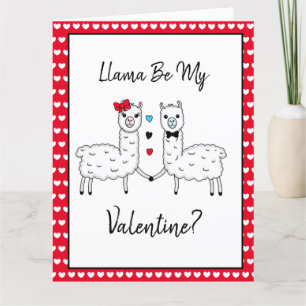 Funny Niedlich Llama Pun Valentine's Day    Karte