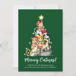 Funny Niedlich Meowy Catmas Weihnachtsbaum Feiertagskarte