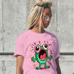 Funny Niedlich Modern Screening Frog Geschenk Frau T-Shirt