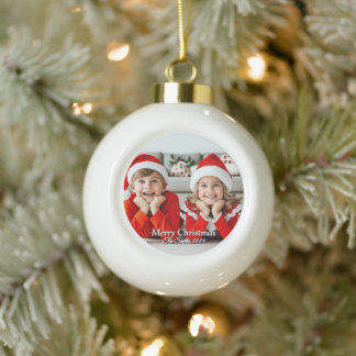 Funny, Niedlich, Modernes Foto Weihnachten Keramik Kugel-Ornament