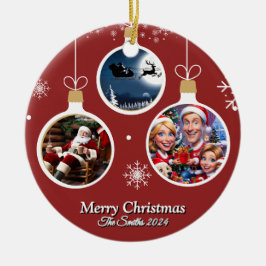 Funny, Niedlich, Modernes Foto Weihnachten Keramik Ornament