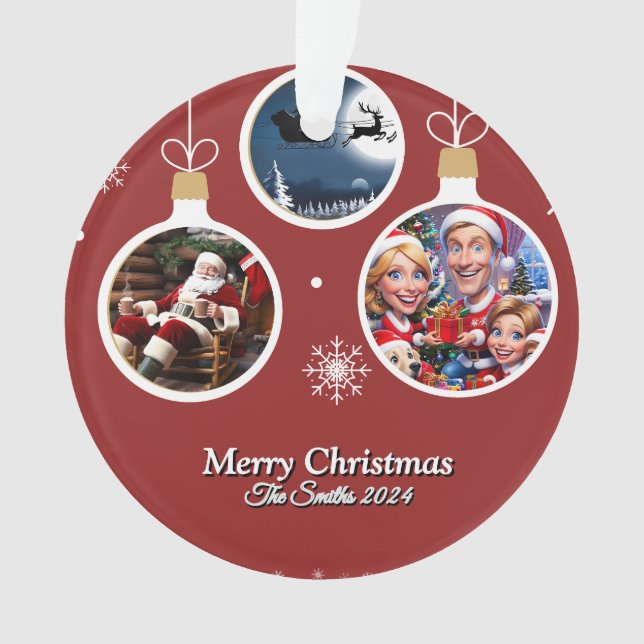 Funny, Niedlich, Modernes Foto Weihnachten Ornament (Vorderseite)