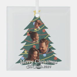 Funny, Niedlich, Modernes Foto Weihnachten Ornament Aus Glas