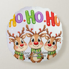 Funny, Niedlich, Modernes Foto Weihnachten Rundes Kissen