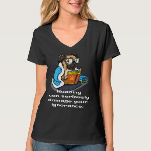 Funny Niedlich Mops Brillen Lesen Buchangebot T-Shirt