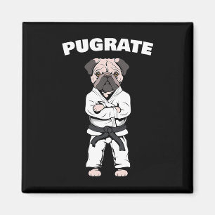 Funny Niedlich Mops Karate Black Belt Martial Art Magnet