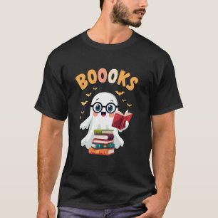 Funny Niedlich Nerd Ghost Book Lover Halloween-Par T-Shirt