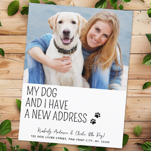 Funny Niedlich New Address Custom Pet Foto Dog Mov Ankündigungspostkarte