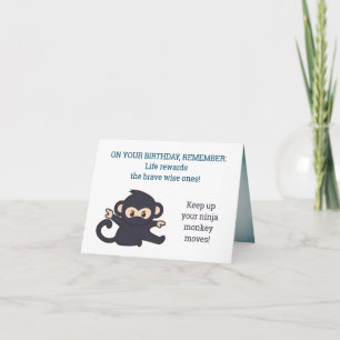 Funny Niedlich Ninja Affe bewegt sich in Business  Karte