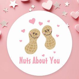Funny Niedlich Nuts Über You Couple Peanuts Cartoo Runder Aufkleber