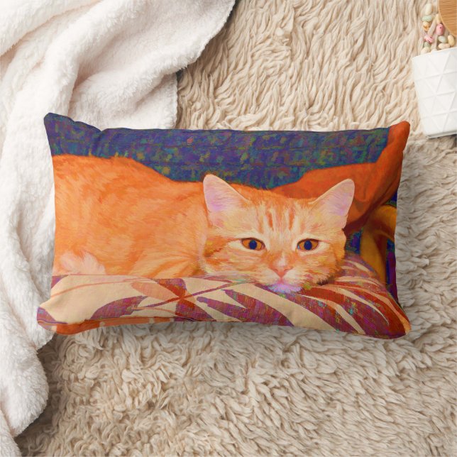 Funny Niedlich Orange Tabby Cat Lendenkissen (Decke)