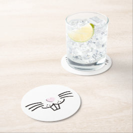 Funny niedlich Ostersonnige Kaninchen Gesichtsbild Runder Pappuntersetzer