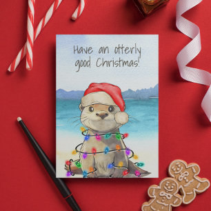 Funny Niedlich Otter Weihnachtskarte Karte