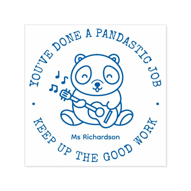 Funny Niedlich Panda Pun Fantastic Job Lehrer Lob Permastempel (Design)