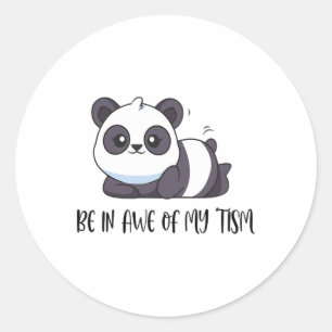 Funny Niedlich Panda sein in Awe meiner Taufe Runder Aufkleber