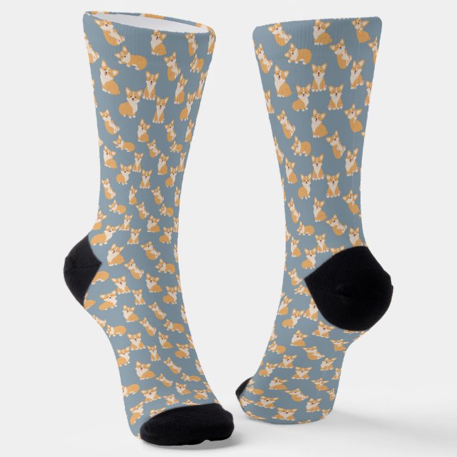 Funny Niedlich Pembroke Corgi Muster für Hund Love Socken (Gewinkelt)