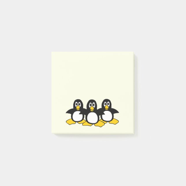 Funny Niedlich Penguins Gelb Niedlich Post-it Klebezettel (Vorderseite)