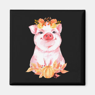 Funny Niedlich Pig Floral Herbst Farm Animal Schwe Magnet