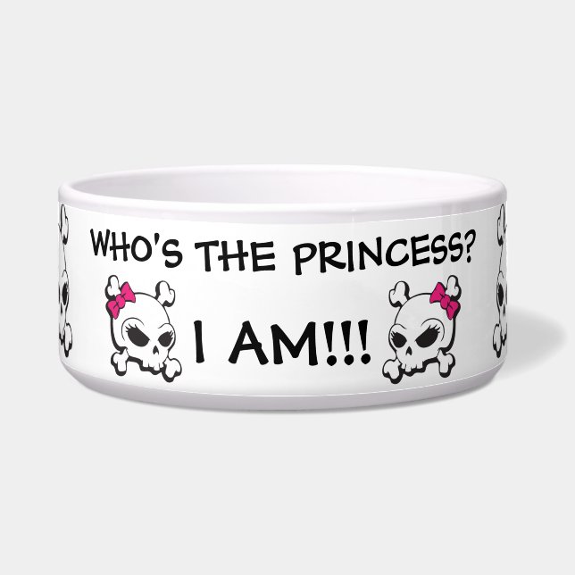 Funny Niedlich Pink Black Bow Crossbones Skull Pat Napf (Vorderseite)