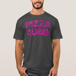 Funny Niedlich Pizza Queen Lila Glitzer 271 T-Shirt