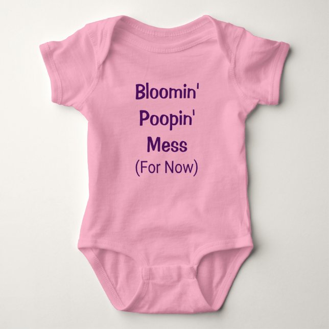 Funny Niedlich Poopin Mess Kackte Spaß Baby Girl R Baby Strampler (Vorderseite)