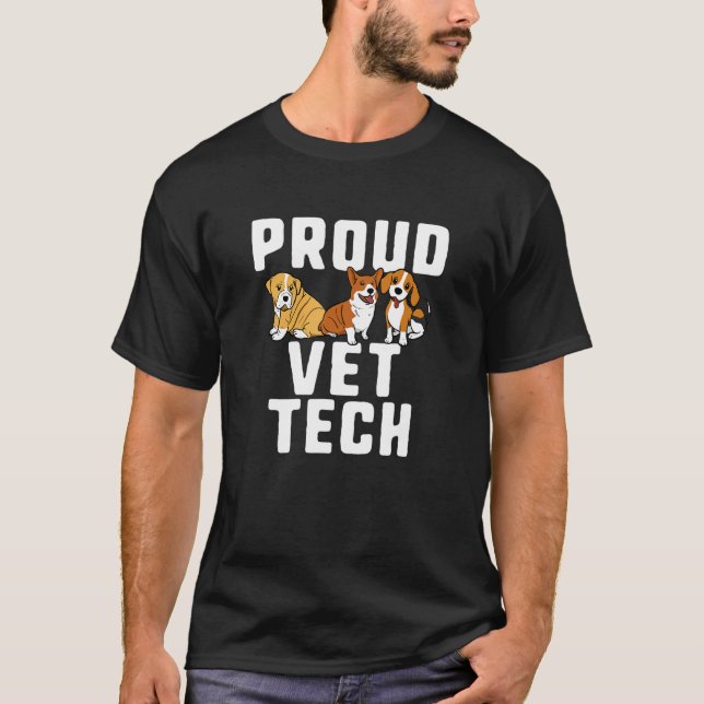 Funny Niedlich Proud Vet Tech Animal Lover T-Shirt (Vorderseite)
